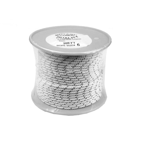 Aftermarket 200' Nylon Diamond Braid Starter Rope No 6 x 3/16 ELS60-0796